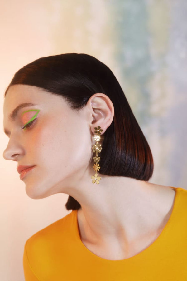 Short Gold Triangle Dangle Earrings – Riorita-Jewelry